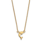 Sterling Silver Gold-plated LogoArt Delta Delta Delta Sorority Symbol Extra Small Pendant 18 inch Necklace