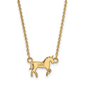 Sterling Silver Gold-plated LogoArt Delta Phi Epsilon Sorority Symbol Extra Small Pendant 18 inch Necklace