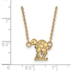 Sterling Silver Gold-plated LogoArt Delta Zeta Sorority Symbol Extra Small Pendant 18 inch Necklace