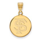 10k Gold LogoArt Florida State University F-S Medium Disc Pendant