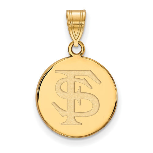 10k Gold LogoArt Florida State University F-S Medium Disc Pendant