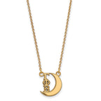 Sterling Silver Gold-plated LogoArt Gamma Phi Beta Sorority Symbol Extra Small Pendant 18 inch Necklace