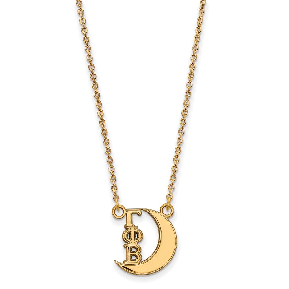 Sterling Silver Gold-plated LogoArt Gamma Phi Beta Sorority Symbol Extra Small Pendant 18 inch Necklace