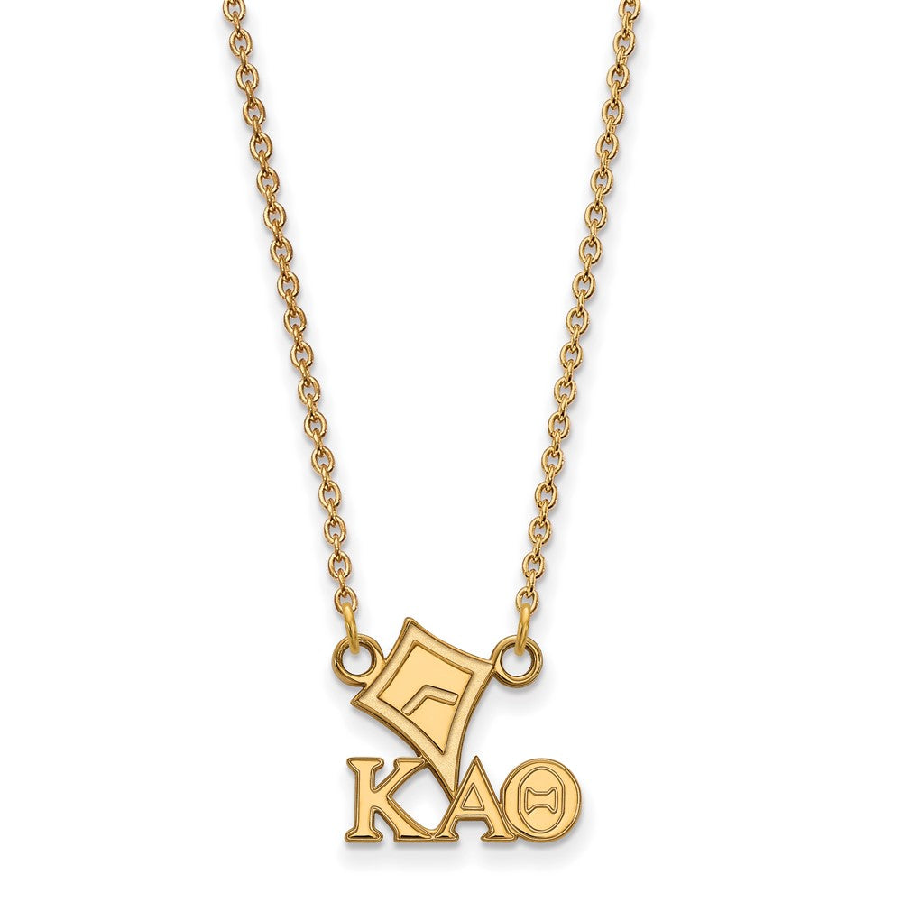 Sterling Silver Gold-plated LogoArt Kappa Alpha Theta Sorority Symbol Extra Small Pendant 18 inch Necklace