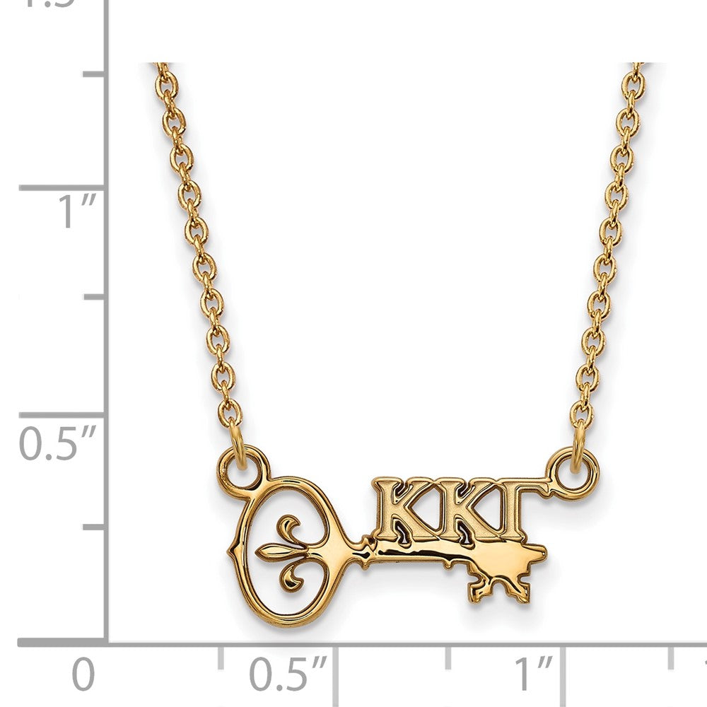Sterling Silver Gold-plated LogoArt Kappa Kappa Gamma Sorority Symbol Extra Small Pendant 18 inch Necklace