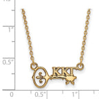 Sterling Silver Gold-plated LogoArt Kappa Kappa Gamma Sorority Symbol Extra Small Pendant 18 inch Necklace