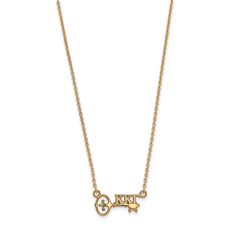 Sterling Silver Gold-plated LogoArt Kappa Kappa Gamma Sorority Symbol Extra Small Pendant 18 inch Necklace