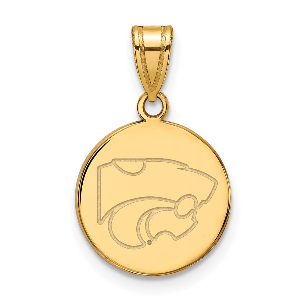 10k Gold LogoArt Kansas State University Wildcat Medium Disc Pendant