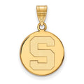 Sterling Silver Gold-plated LogoArt Michigan State University Letter S Medium Disc Pendant