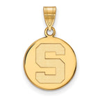 10k Gold LogoArt Michigan State University Letter S Medium Disc Pendant