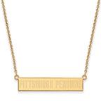 Sterling Silver Gold-plated NHL LogoArt Pittsburgh Penguins Small Bar 18 inch Necklace