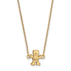 Sterling Silver Gold-plated LogoArt Sigma Delta Tau Sorority Symbol Extra Small Pendant 18 inch Necklace