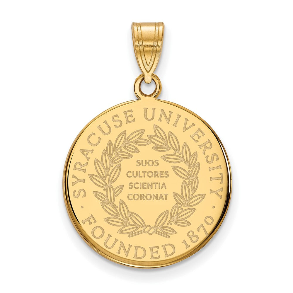 Sterling Silver Gold-plated LogoArt Syracuse University Large Crest Pendant