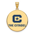 Sterling Silver w/GP LogoArt The Citadel XL Enamel Pendant