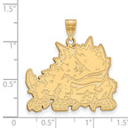 10k Gold LogoArt Texas Christian University Horned Frog Extra Large Pendant