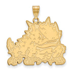 10k Gold LogoArt Texas Christian University Horned Frog Extra Large Pendant
