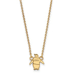 Sterling Silver Gold-plated LogoArt Theta Phi Alpha Sorority Symbol Extra Small Pendant 18 inch Necklace