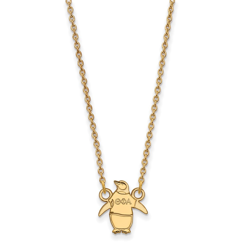 Sterling Silver Gold-plated LogoArt Theta Phi Alpha Sorority Symbol Extra Small Pendant 18 inch Necklace