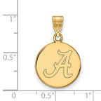 10k Gold LogoArt University of Alabama Letter A Medium Disc Pendant