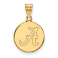 Sterling Silver Gold-plated LogoArt University of Alabama Letter A Medium Disc Pendant