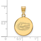 10k Gold LogoArt University of Florida Gator Medium Disc Pendant