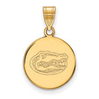 10k Gold LogoArt University of Florida Gator Medium Disc Pendant