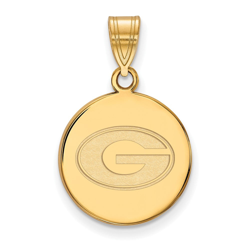 Sterling Silver Gold-plated LogoArt University of Georgia Letter G Medium Disc Pendant