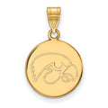 14k Gold LogoArt University of Iowa Hawk Medium Round Disc Pendant