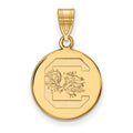 Sterling Silver Gold-plated LogoArt University of South Carolina Med Disc Pendant