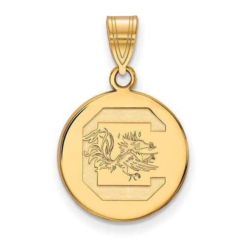 10k Gold LogoArt University of South Carolina Medium Disc Pendant
