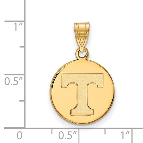 10k Gold LogoArt University of Tennessee Letter T Medium Disc Pendant