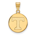 14k Gold LogoArt University of Tennessee Letter T Medium Disc Pendant