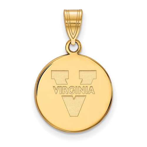 10k Gold LogoArt University of Virginia Medium Disc Pendant