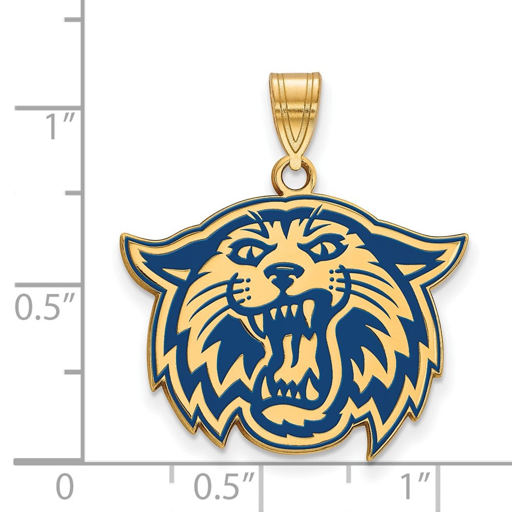Sterling Silver Gold-plated LogoArt Villanova University Wildcat Large Enameled Pendant