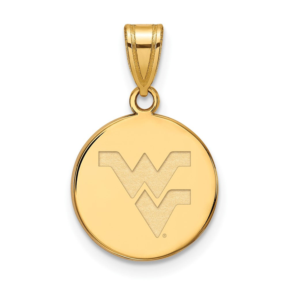 10k Gold LogoArt West Virginia University W-V Medium Disc Pendant
