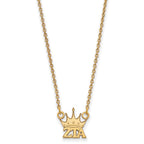 Sterling Silver Gold-plated LogoArt Zeta Tau Alpha Sorority Symbol Extra Small Pendant 18 inch Necklace