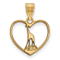 Sterling Silver Gold-plated LogoArt Alpha Epsilon Phi Sorority Symbol Heart Pendant
