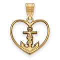 Sterling Silver Gold-plated LogoArt Alpha Sigma Tau Sorority Symbol Heart Pendant