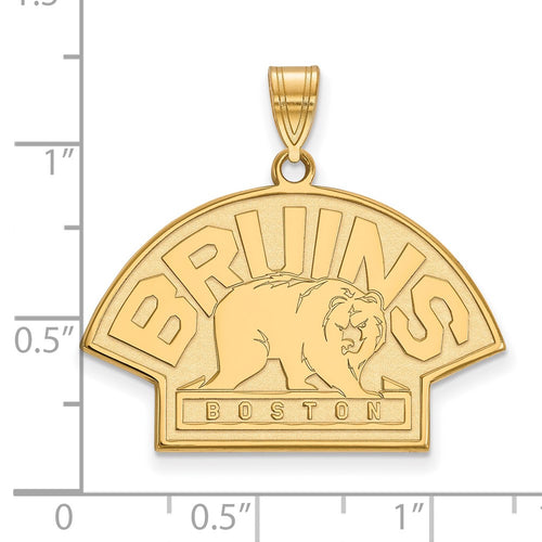 10k Gold NHL LogoArt Boston Bruins Large Pendant