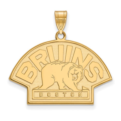 10k Gold NHL LogoArt Boston Bruins Large Pendant