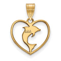 Sterling Silver Gold-plated LogoArt Delta Delta Delta Sorority Symbol Heart Pendant