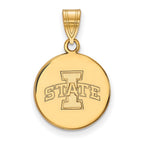 10k Gold LogoArt Iowa State University Medium Disc Pendant