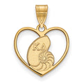Sterling Silver Gold-plated LogoArt Kappa Delta Sorority Symbol Heart Pendant
