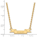 Sterling Silver Gold-plated LogoArt Miami University Ohio Small Banner Pendant 18 inch Necklace