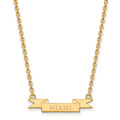 Sterling Silver Gold-plated LogoArt Miami University Ohio Small Banner Pendant 18 inch Necklace