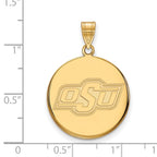 10k Gold LogoArt Oklahoma State University O-S-U Large Disc Pendant