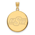 14k Gold LogoArt Oklahoma State University O-S-U Large Disc Pendant