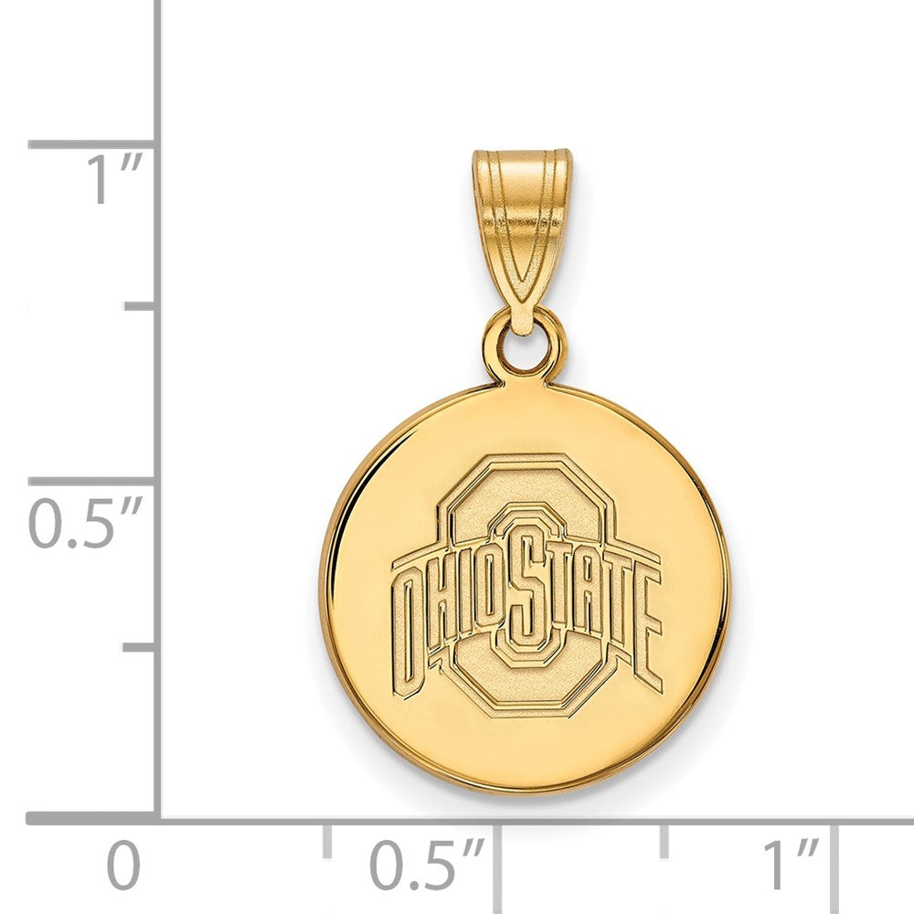 10k Gold LogoArt The Ohio State University Medium Disc Pendant