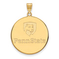 Sterling Silver Gold-plated LogoArt Penn State University Extra Large Disc Pendant