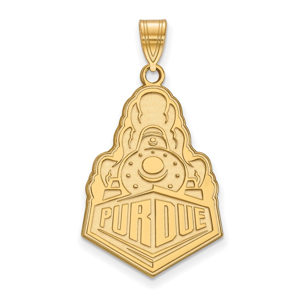 Sterling Silver Gold-plated LogoArt Purdue University Boilermakers Train Logo Extra Large Pendant